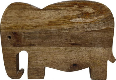 MZ Collections Elephant shape Wooden Platter in mango wood for Home Decor, Showpiece Decorative Showpiece  -  2.54 cm(Wood, Brown)