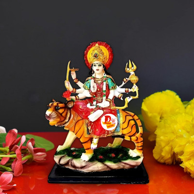 DARIDRA BHANJAN Marble Finish Goddess Maa Durga Devi Idol Statue(MULTICOLOR PACK OF 1) Decorative Showpiece  -  17 cm(Marble, Multicolor)