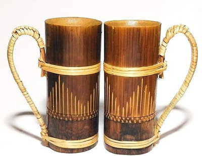 Modern Rustic Bamboo Teacup Decorative Showpiece  -  15.5 cm(Bamboo, Orange)