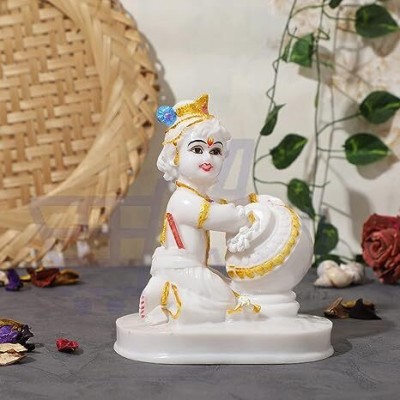 VAMIKA HANDICRAFTS Krishna Statue Decorative Showpiece  -  15.24 cm(Resin, White)