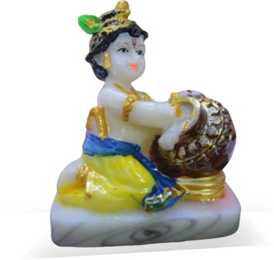 devpriya Krishna Makhan matka Statue Radha Krishna Decorative Showpiece  -  11 cm(Resin, White)
