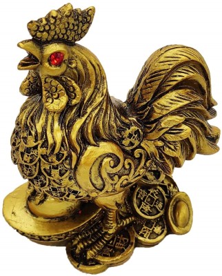 Plus Value Feng Shui Rooster Good Fortune, Harmony & Protection Decorative Showpiece  -  5.6 cm(Fiber, Gold)
