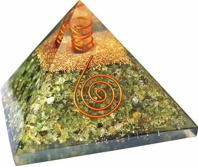 9dzine Peridot Organ Pyramid,Reiki Stones,Reiki Healing Decorative Showpiece  -  4 cm(Stone, Green, Yellow)