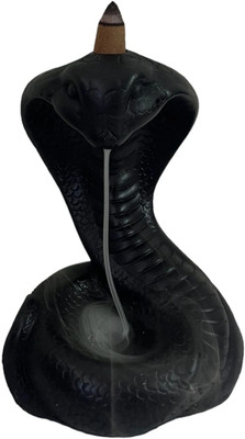 jv enterprises Snake Smoke Shivling Fountain Decorative Shiva Backflow Smoke Incense Shivalinga Decorative Showpiece  -  15 cm(Resin, Black)