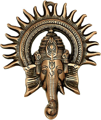 YO GUGU WALL HANGING KIRAN GANESH / LORD GANESHA / SURAJ GANESH FOR HOME & OFFICE DECOR Decorative Showpiece  -  5 cm(Metal, Gold)
