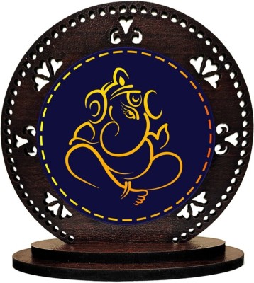 Giftlab Ganesha Decorative Showpiece Decorative Showpiece  -  8 cm(Wood, Multicolor)