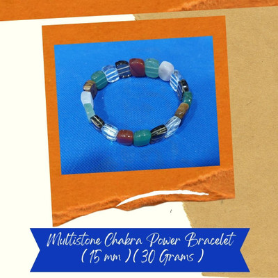 VSP VASTU SAMADHAN 116A - MULTISTONE CHAKRA POWER BRACELET FOR REIKI HEALING & MEDITATION Decorative Showpiece  -  1.5 cm(Crystal, Multicolor)