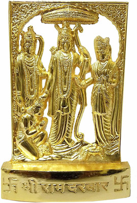 SBBCO Ram darbar idol/statue murti gift items Decorative Showpiece  -  10 cm(Brass, Gold)