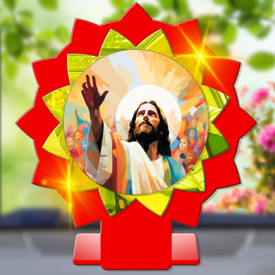 GiftsRange Jesus Christ Messiah Savior Son of God Car Dashboard Idol Decorative Showpiece  -  11 cm(Plastic, Multicolor)