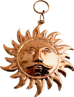 anilStore Wall Hanging Lord Sun Idol Suraj Decorative Showpiece  -  8 cm(Brass, Copper)