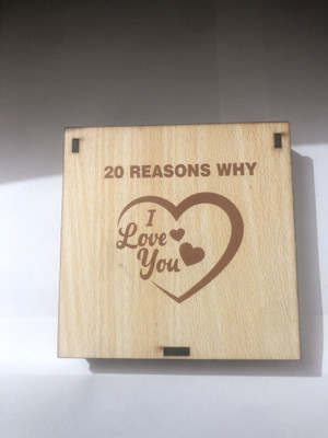 prakhar 20 Reasons Why I Love You Message Box Gift Decorative Showpiece  -  2 cm(Wood, Multicolor)