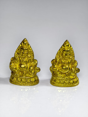 Pital Murti Industry Mini Kuber Statue – Hindu Prosperity God | Gold Finish Sculpture | 90 gm Decorative Showpiece  -  5.08 cm(Brass, Gold)