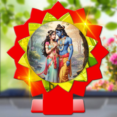 GiftsRange Radha Krishna Radheshyam Radhe Krishna Car Dashboard Idol Decorative Showpiece  -  11 cm(Plastic, Multicolor)