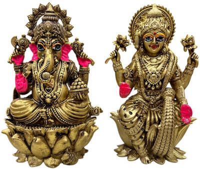 Dhanuka Decorative Showpiece  -  10 cm(Brass, Gold)