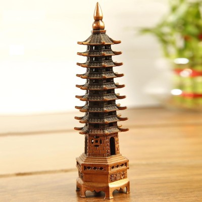 9tees Mart Vastu Fengshui Metal Education Tower Small For Success, concentration Decorative Showpiece  -  14 cm(Metal, Brown)