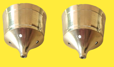 HOIVA (Pack of 2) Cone Metal Dhoop Holder for Pooja Room Decor, Elegant Decorative Showpiece  -  4 cm(Metal, Silver)