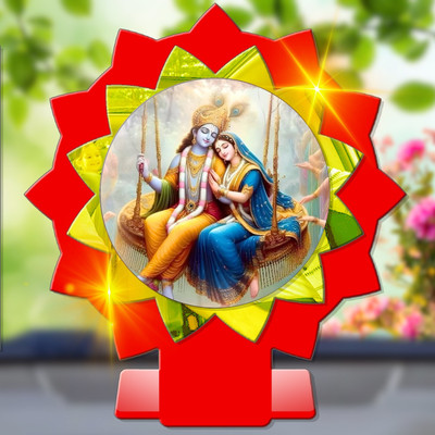 GiftsRange Radha Krishna Radheshyam Radhe Krishna Car Dashboard Idol Decorative Showpiece  -  11 cm(Plastic, Multicolor)
