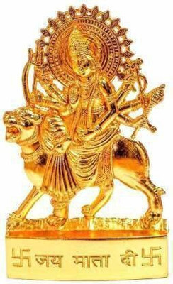 VALUE CRAFTS Maa Durga Metal Idol / Maa Ambe Murti Navratre Special Decorative Showpiece  -  12 cm(Metal, Brass, Gold)