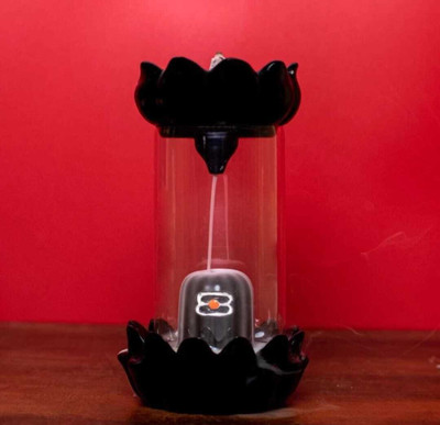 VE AND YOU Shivling Backflow Smoke Burner with 10 Scented Cones Decorative Showpiece  -  22 cm(Crystal, White, Black)