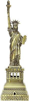 APEROL DESIGN Metal Statue of Liberty Miniature Showpiece | Antique Finish USA Souvenir Decorative Showpiece  -  15 cm(Metal, Gold)