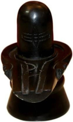 MAA MANSA DEVI Shivling Decorative Showpiece  -  8 cm(Marble, Black)