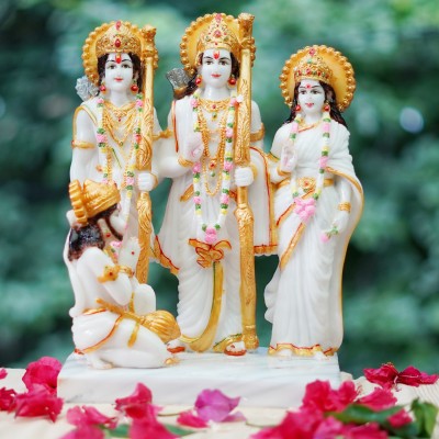Chaque Decor Ram Darbar Handpainted Idol For Success & Gifts/Pooja Room/Home Decoration Decorative Showpiece  -  33.019999999999996 cm(Marble, White)