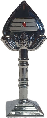 FRONTEX Lord Murugan's Vel with OM on one side | Divine Feel | Double tape included Decorative Showpiece  -  10 cm(Metal, Silver)