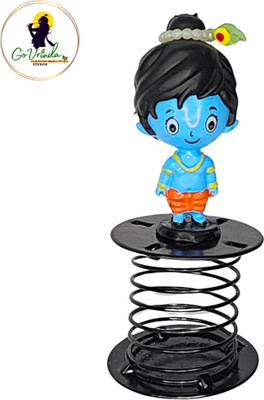 Go Vrinda Studio Bobble Head Krishna Spring | Car Dashboard | God Idol Decorative Showpiece  -  10 cm(Plastic, Blue)
