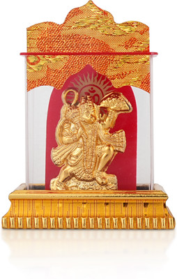 Awesome Craft Hanuman ji murti for Car Dashboard, Temple, Office, Study Table Decorative Showpiece  -  10 cm(Glass, Gold)