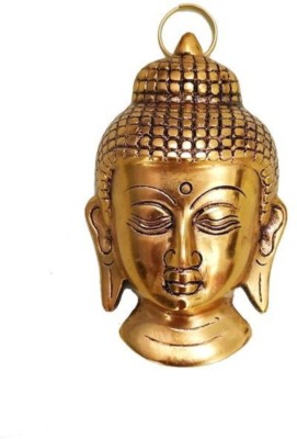 Koolwal craft Lord Gautam Buddha Face Religious Idols for Home Decorative Showpiece  -  15 cm(Metal, Gold)