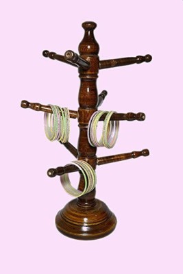 SEB WOODEN BANGLE STAND Decorative Showpiece  -  38 cm(Wood, Brown)