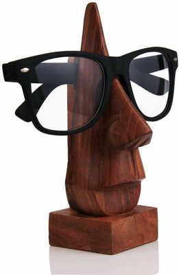 Tuelip Wooden Sheesham Wood Nose-Shaped Eyeglass Spectacle Holder for Home Office Deco Decorative Showpiece  -  16 cm(Wood, Brown)