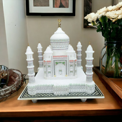 Pooja Creation Marble Handicrafts showpiece Taj Mahal Decorative Showpiece  -  30 cm(Stoneware, White)