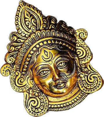 uniquepacks Maa Durga Devi Wall Hanging With Gold Plated durga mata murti For Good Luck Decorative Showpiece  -  17 cm(Metal, Gold)