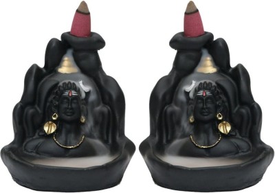 HETU STORE Adiyogi smoke fountain backflow with 10 Smoke cones. Decorative Showpiece  -  12 cm(Polyresin, Black)