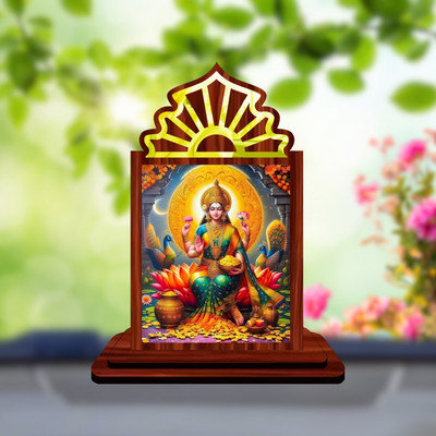 DAKSH Lakshmi Laxmi Mahalaxmi Car Dashboard Idol Decorative Showpiece  -  8 cm(Plastic, Multicolor)