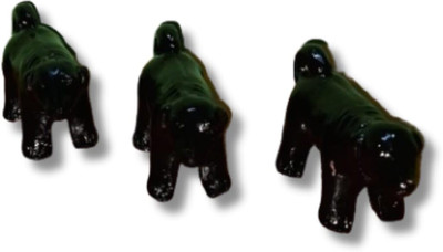 ABCD Combo Set Toy Doggies Dog papi Decorative Showpiece  -  7 cm(Terracotta, Black)