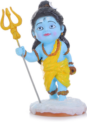 Awesome Craft Baal Shiv Idol Status Murti for Home Temple car Dashboard and Gifting Decorative Showpiece  -  11 cm(Resin, Blue)