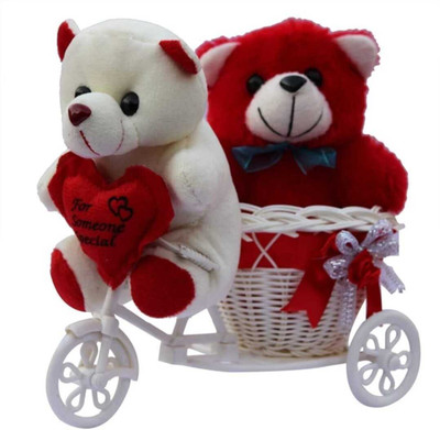 VE AND YOU JOT Tricycle With Teddy Bear very Soft Decorative Showpiece Decorative Showpiece  -  10 cm(Plastic, Multicolor)