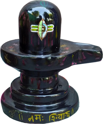 shinde exports Shivalinga marble idol Decorative Showpiece  -  10 cm(Marble, Black)