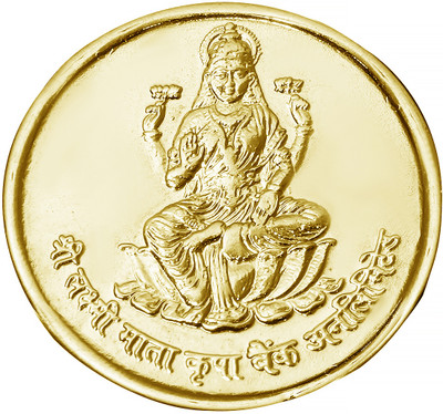 Pray Everyday Laxmi Ji Gold Plated Coin with Sri Yantra & Sri Suktam Copper Yantra(Pack of 2)