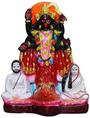 Karukrit collections Dakshineswar Kali Maa with RamKrishna & Sarada idol Decorative Showpiece  -  20.5 cm(Marble, Black)