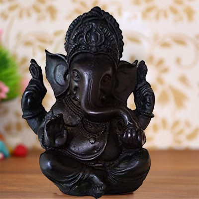 sdshopping Ganesh Idol Statue Decorative Showpiece  -  12 cm(Polyresin, Black)