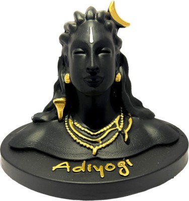 AUTODIFY ABS Adiyogi Statue / Lord Shiva Idol / God Mahadev Figurine 4.5 inch for car Decorative Showpiece  -  11.5 cm(Plastic, Black)