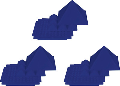 vastu vardan 3 Layer Pyramid / Plastic Multi-Layer Pyramid / Vastu Remedy ( Pack of 03) Decorative Showpiece  -  10 cm(Plastic, Blue)