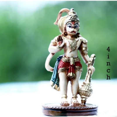 Casa Azul Lord Hanuman Idol 4 inch (Pack of 1) Decorative Showpiece  -  10.16 cm(Ceramic, Multicolor)