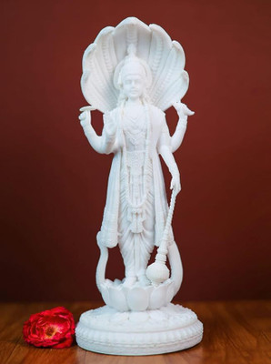 VAMIKA HANDICRAFTS White Vishnu Idol Decorative Showpiece  -  31 cm(Marble, Polyresin, White)