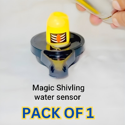 SHIVLING water sensing shivling for pooja ,shivling,shivling for mandir (pack of 1) Decorative Showpiece  -  7 cm(Plastic, Black)