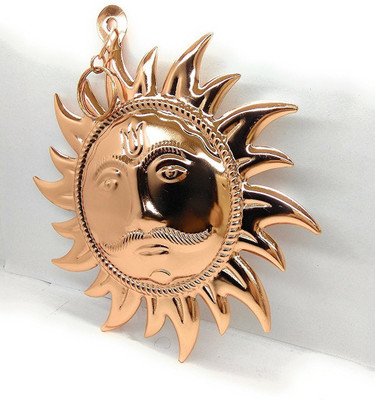 Instalogy Original Surya Bhagwan face - Surya Narayan Yantra Decorative Showpiece  -  10 cm(Copper, Black)
