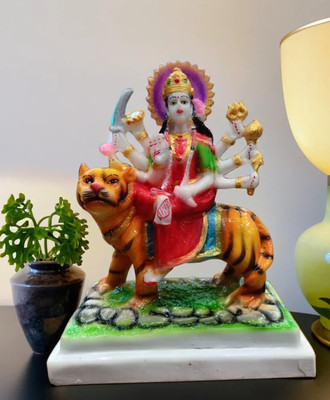 Sankalan Creation Durga Mata Decorative Showpiece  -  20 cm(Marble, Multicolor)